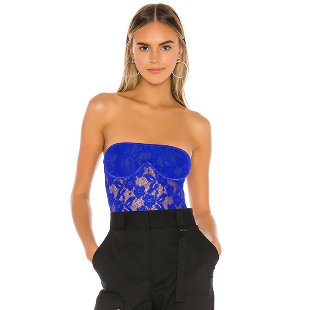 Superdown blue lace top size S